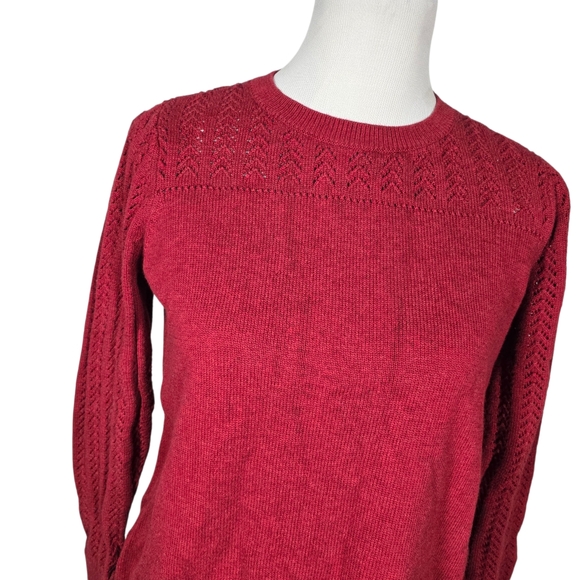 Loft Size Medium Burgundy Knit Sweater - Picture 2 of 9
